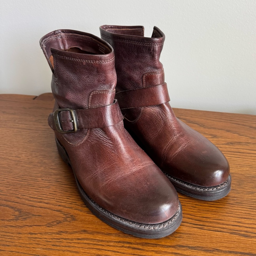 Frye Veronica Redwood Combat Booties